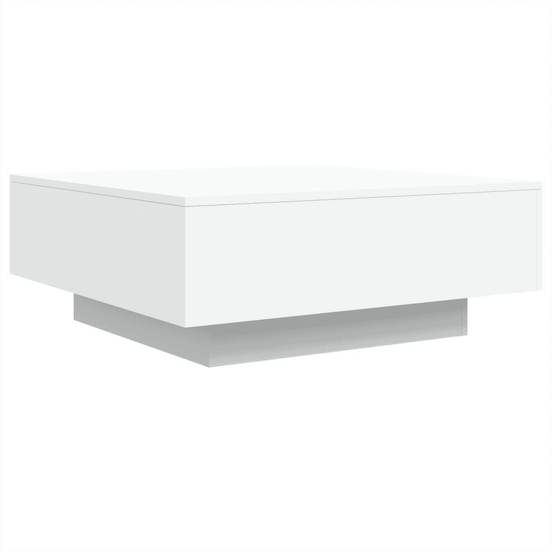 Coffee Table with LED Lights White 80x80x31 cm