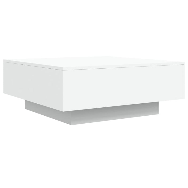 vidaXL Coffee Table with LED Lights White 80x80x31 cm