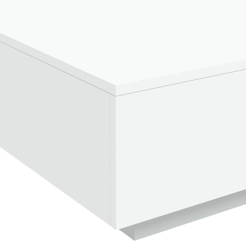vidaXL Coffee Table with LED Lights White 80x80x31 cm