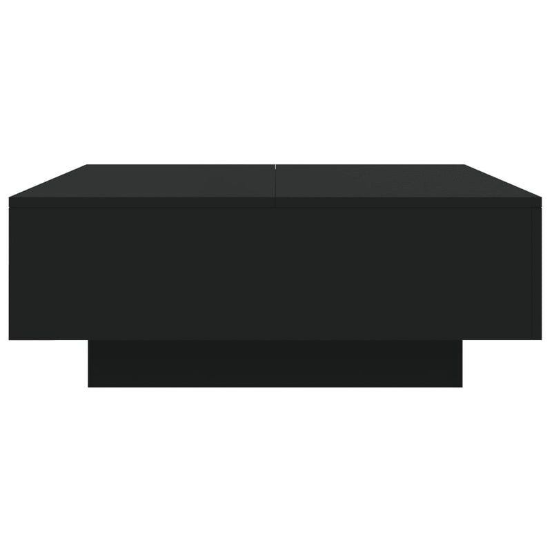 vidaXL Coffee Table with LED Lights Black 80x80x31 cm