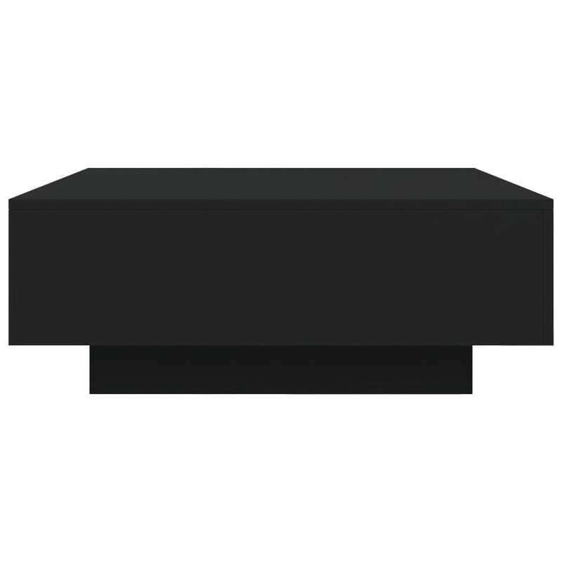 vidaXL Coffee Table with LED Lights Black 80x80x31 cm