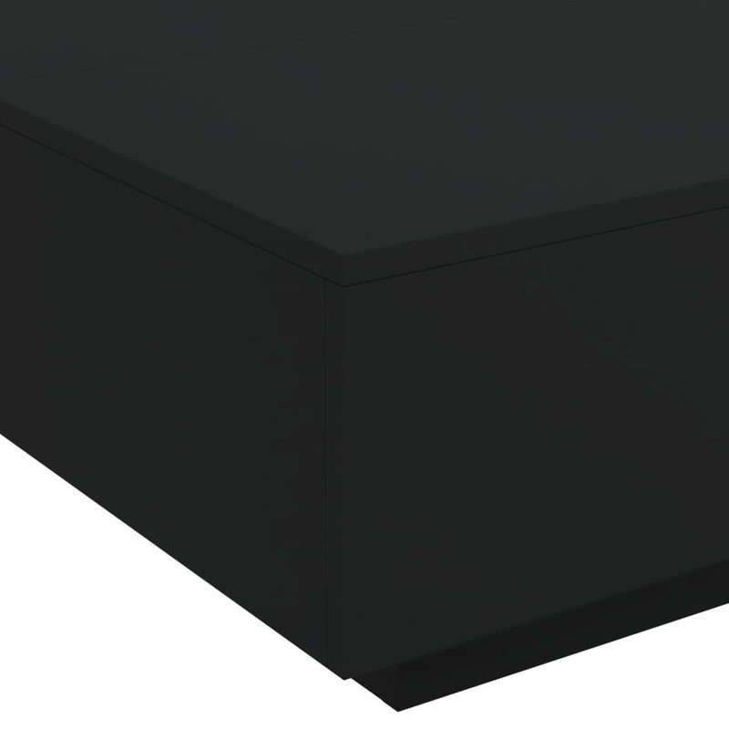 vidaXL Coffee Table with LED Lights Black 80x80x31 cm