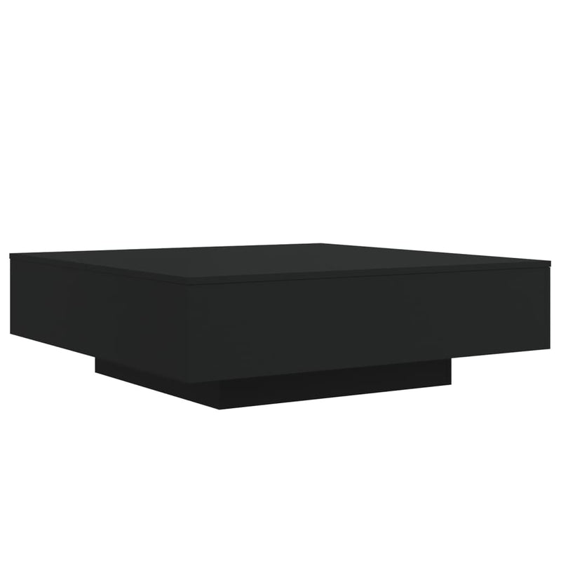vidaXL Coffee Table with LED Lights Black 100x100x31 cm