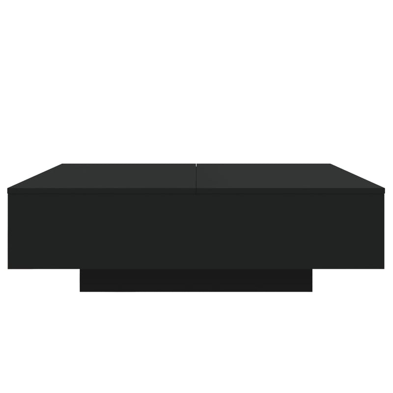 vidaXL Coffee Table with LED Lights Black 100x100x31 cm