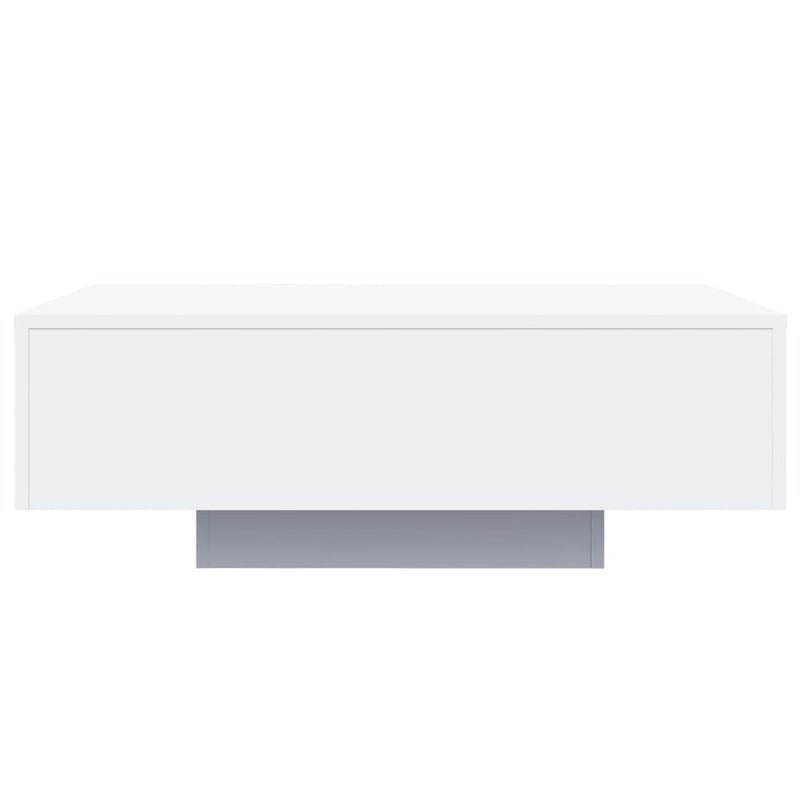 vidaXL Coffee Table with LED Lights White 85x55x31 cm