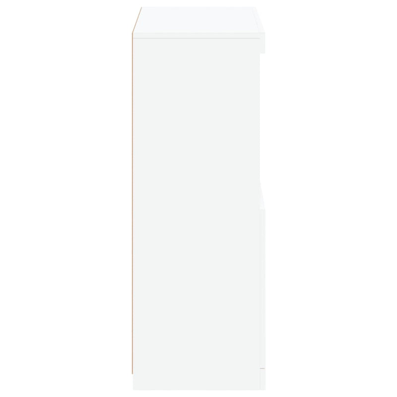 vidaXL Side Cabinet with LED Lights White Engineered Wood