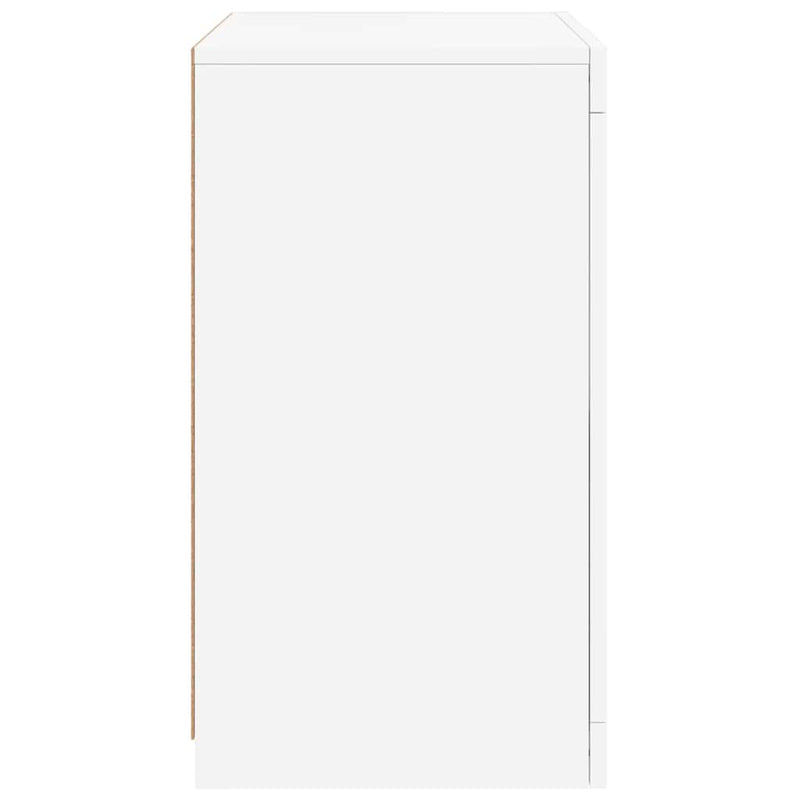 vidaXL Side Cabinet with LED Lights White Engineered Wood