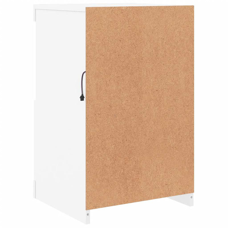 vidaXL Side Cabinet with LED Lights White Engineered Wood