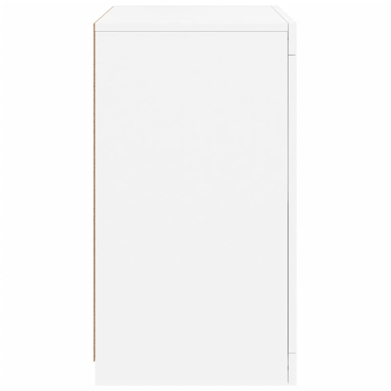 vidaXL Side Cabinets with LED Lights 2 pcs White Engineered Wood