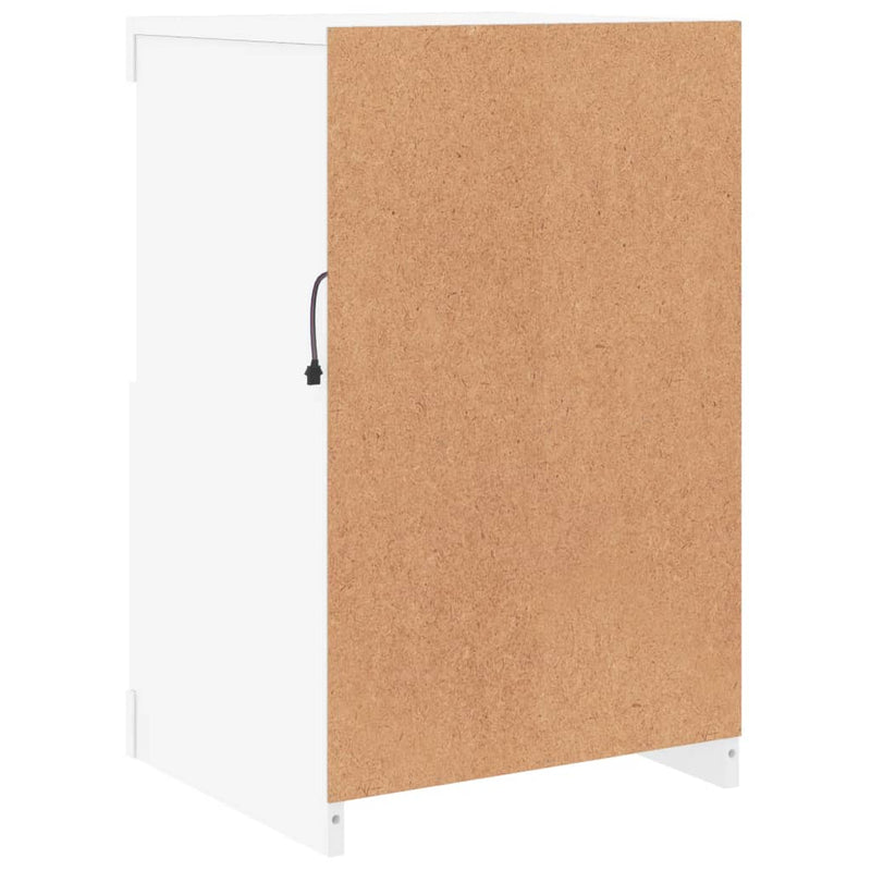 vidaXL Side Cabinets with LED Lights 2 pcs White Engineered Wood