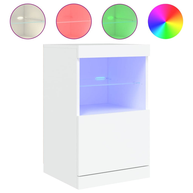 vidaXL Sideboard with LED Lights White 41x37x67 cm