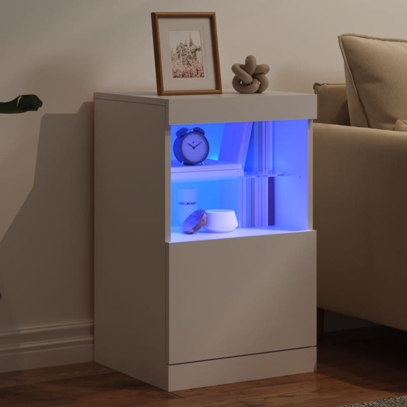 vidaXL Sideboard with LED Lights White 41x37x67 cm