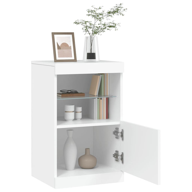 vidaXL Sideboard with LED Lights White 41x37x67 cm