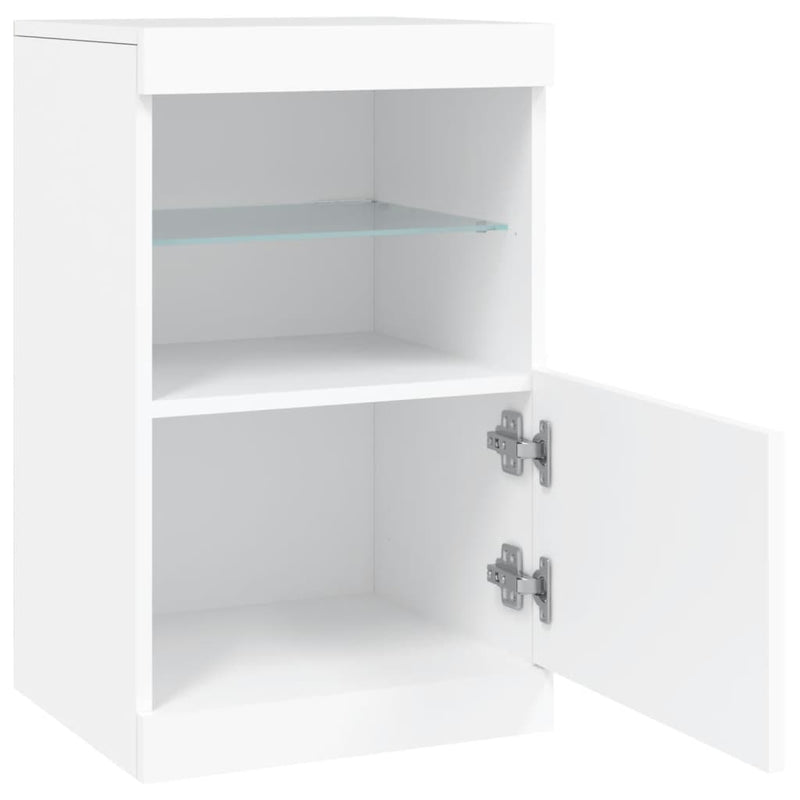 vidaXL Sideboard with LED Lights White 41x37x67 cm