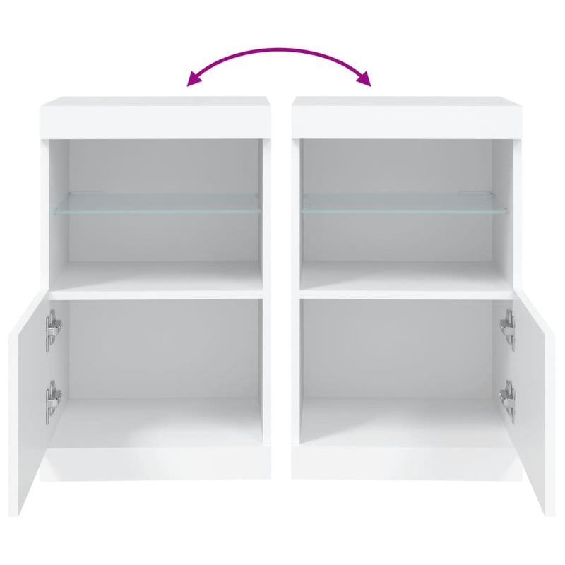 vidaXL Sideboard with LED Lights White 41x37x67 cm