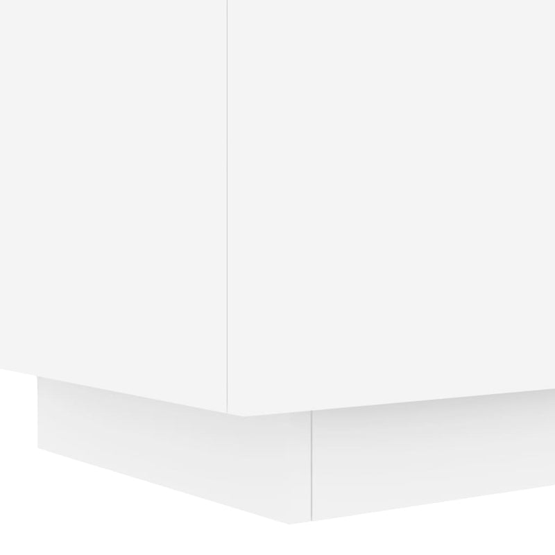 vidaXL Bedside Cabinets with LED Lights 2 pcs White Engineered Wood