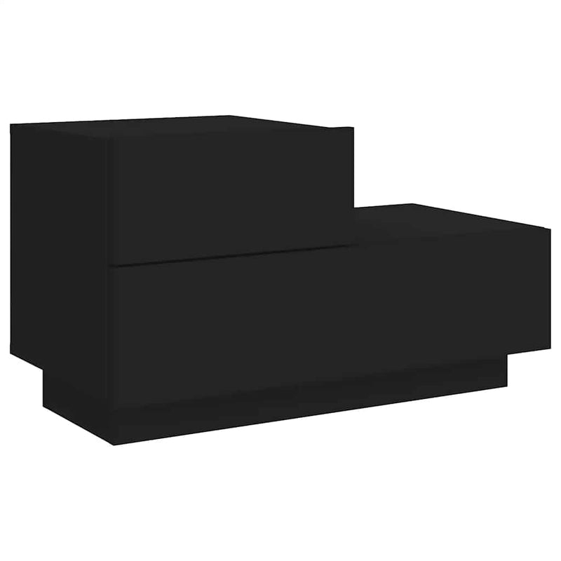 vidaXL Bedside Cabinet with LED Lights Black 70x36x40.5 cm