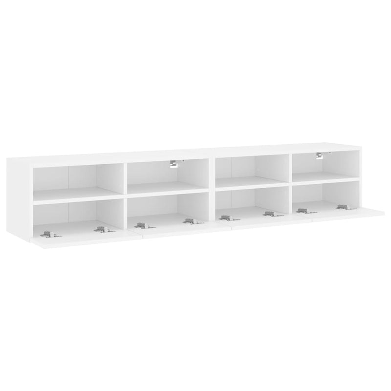 vidaXL TV Wall Cabinets 2 pcs White 80x30x30 cm Engineered Wood