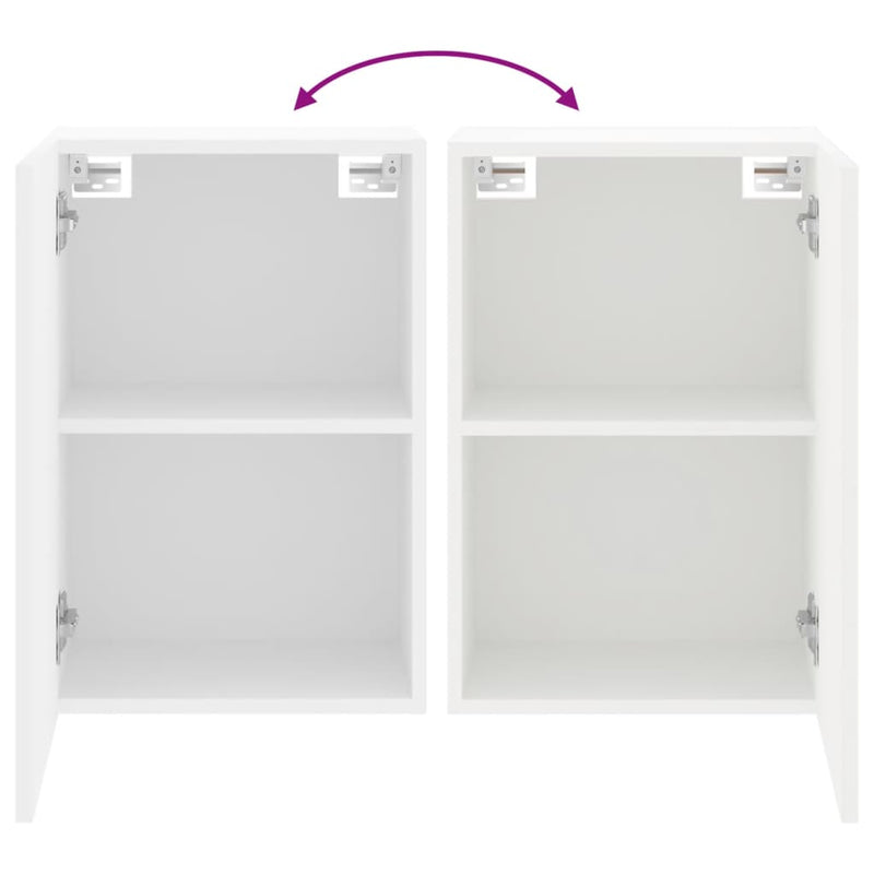 vidaXL TV Wall Cabinets 2 pcs White 40.5x30x60 cm Engineered Wood