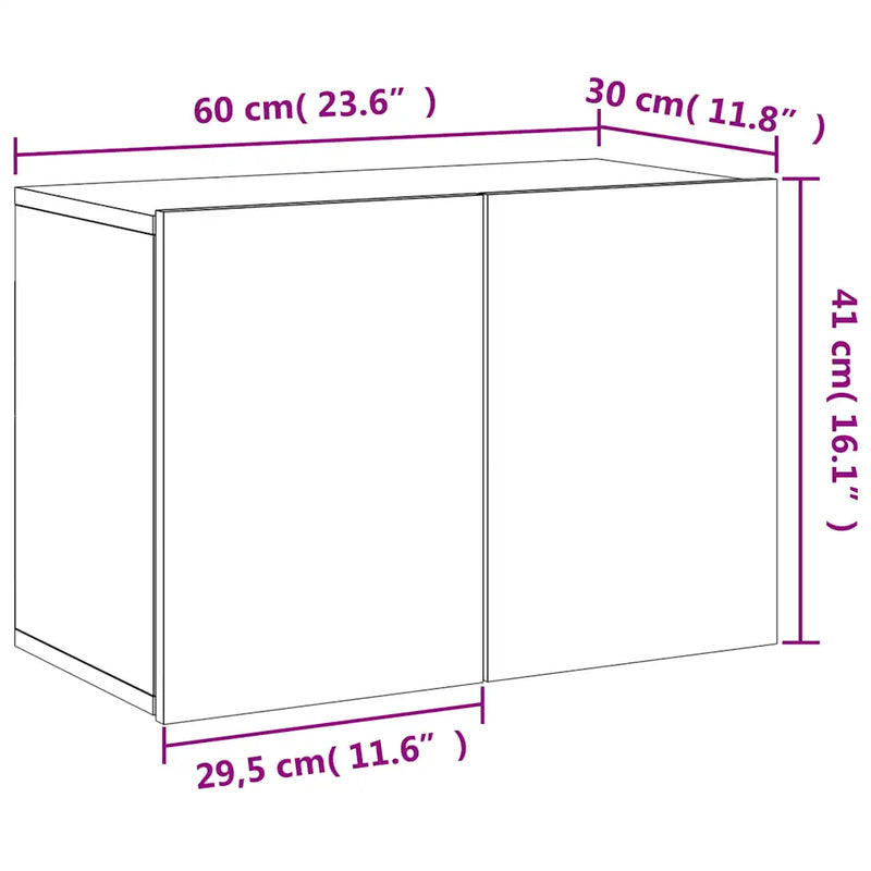 TV Cabinet Wall-mounted White 60x30x41 cm