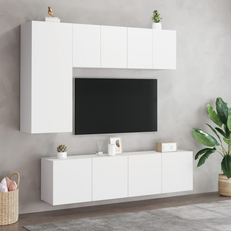 vidaXL TV Cabinets Wall-mounted 2 pcs White 60x30x41 cm