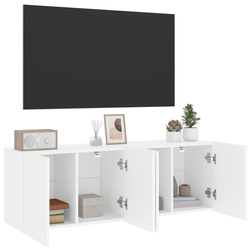 vidaXL TV Cabinets Wall-mounted 2 pcs White 60x30x41 cm