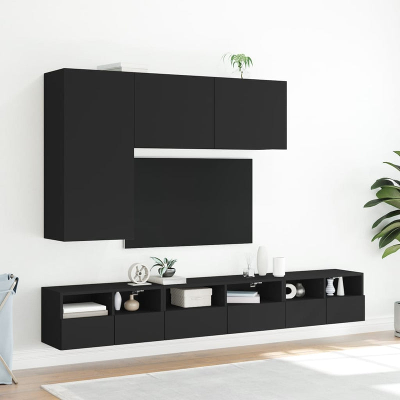 vidaXL TV Cabinet Wall-mounted Black 100x30x41 cm