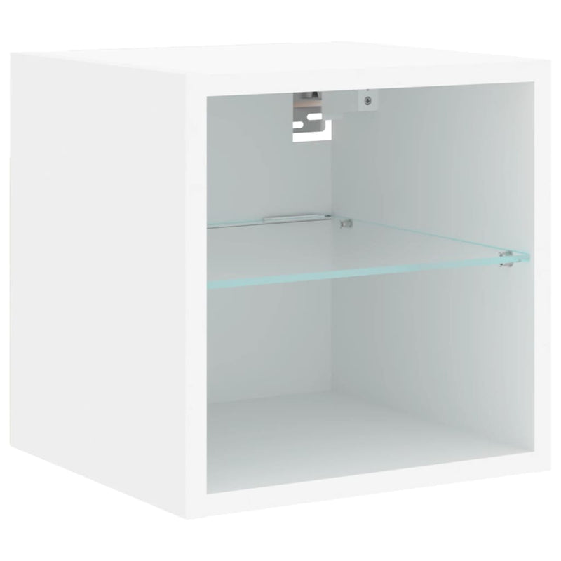 vidaXL TV Wall Cabinets with LED Lights 2 pcs White 30x28.5x30 cm