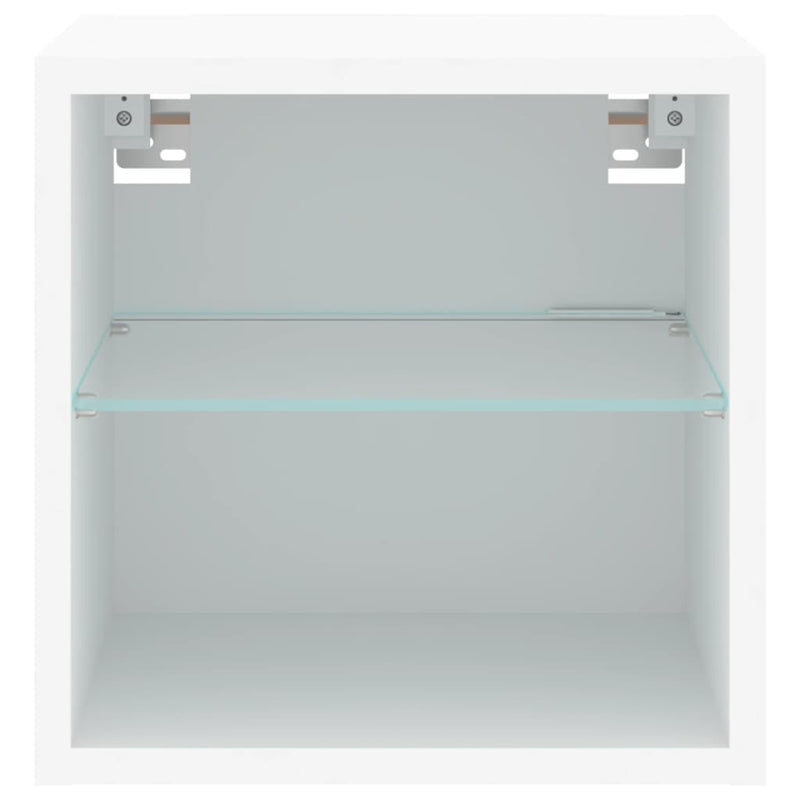 vidaXL TV Wall Cabinets with LED Lights 2 pcs White 30x28.5x30 cm