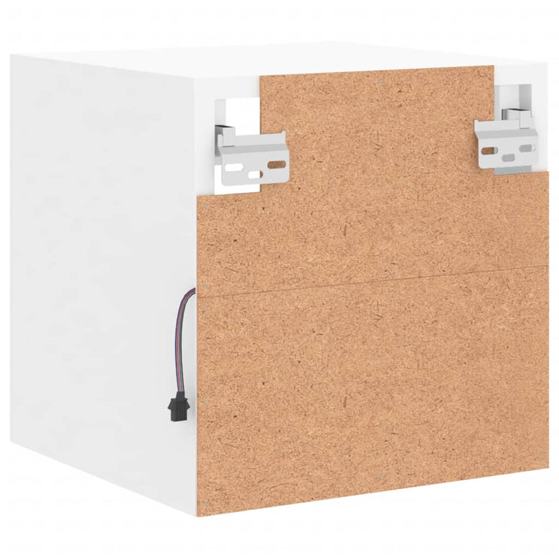 vidaXL TV Wall Cabinets with LED Lights 2 pcs White 30x28.5x30 cm