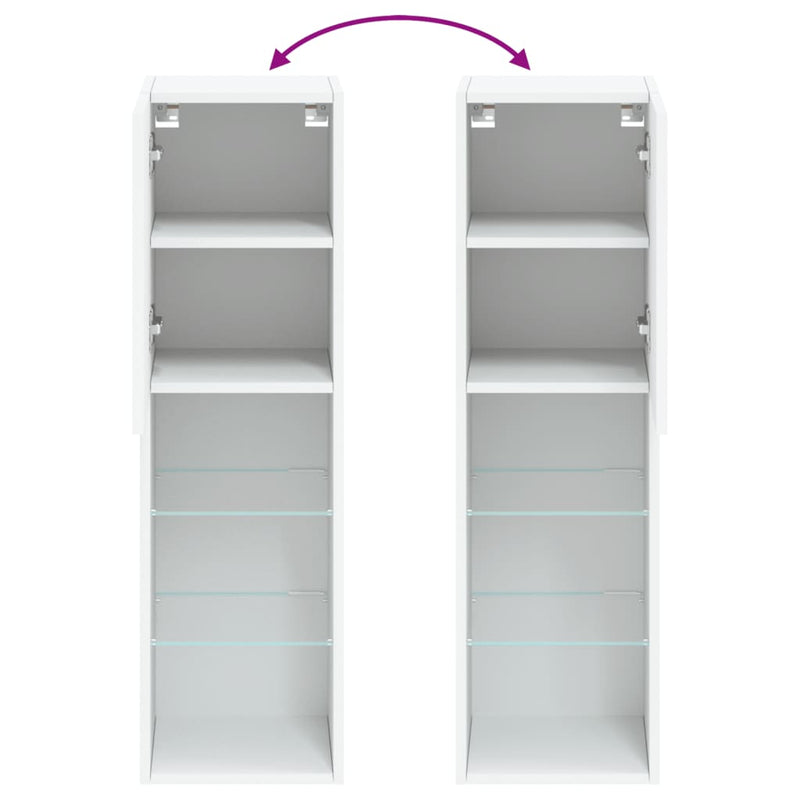 vidaXL TV Cabinet with LED Lights White 30.5x30x102 cm