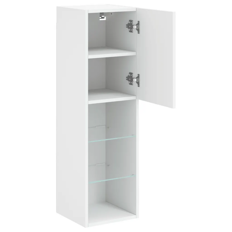 TV Cabinets with LED Lights 2 pcs White 30.5x30x102 cm