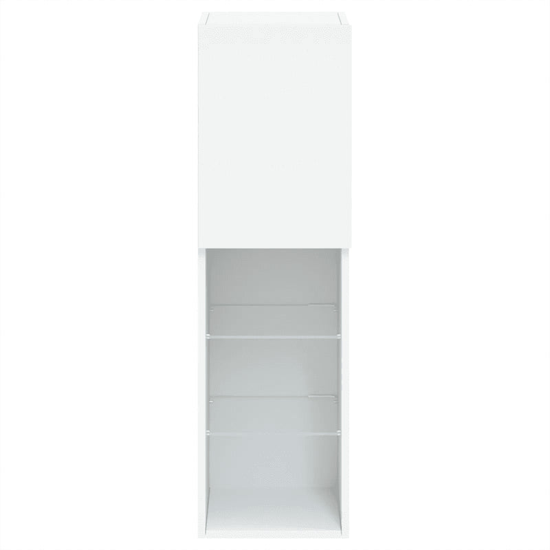 TV Cabinets with LED Lights 2 pcs White 30.5x30x102 cm