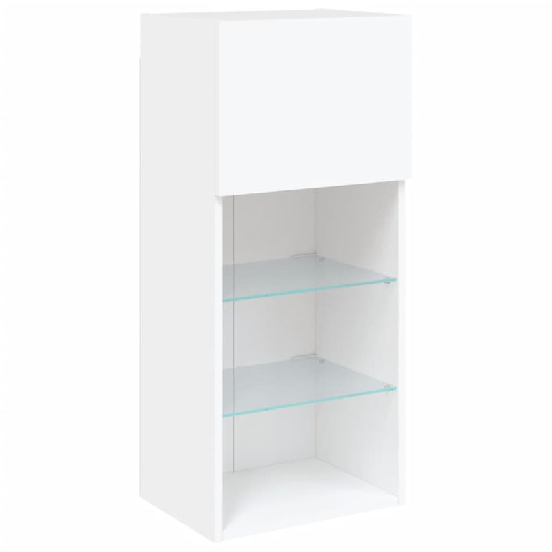 vidaXL TV Cabinets with LED Lights 2 pcs White 40.5x30x90 cm