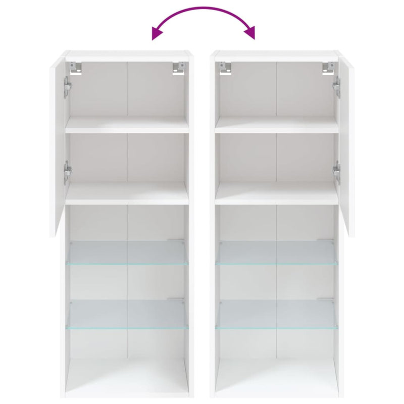 vidaXL TV Cabinet with LED Lights White 40.5x30x102 cm