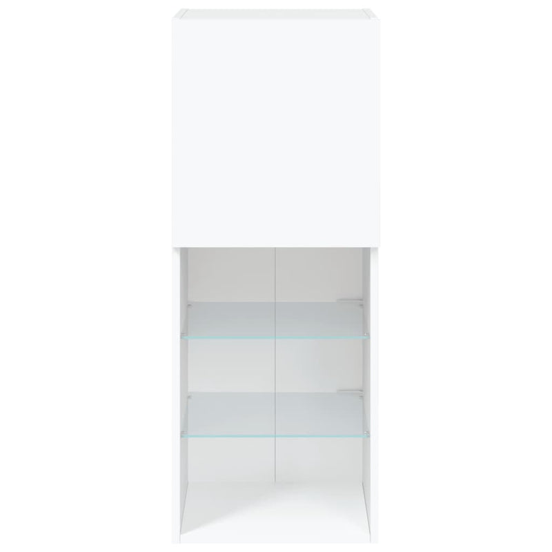 vidaXL TV Cabinet with LED Lights White 40.5x30x102 cm