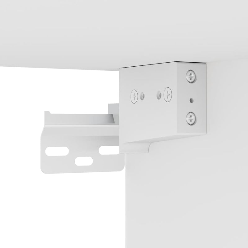 vidaXL Wall Cabinets with LED Lights for TV 2 pcs White 40x30x60.5 cm