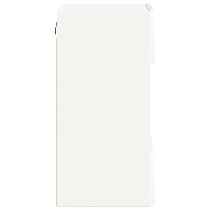 vidaXL Wall Cabinets with LED Lights for TV 2 pcs White 40x30x60.5 cm