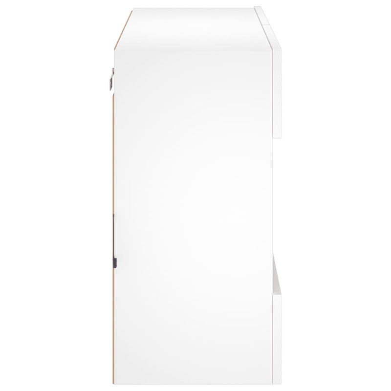 vidaXL TV Wall Cabinet with LED Lights White 78.5x30x60.5 cm