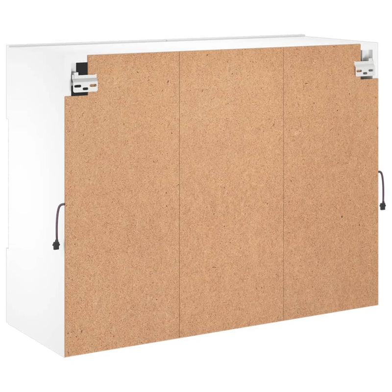 vidaXL TV Wall Cabinet with LED Lights White 78.5x30x60.5 cm