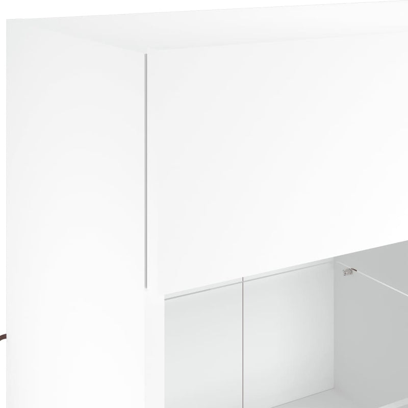 vidaXL TV Wall Cabinet with LED Lights White 78.5x30x60.5 cm