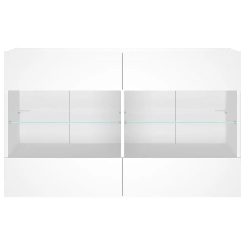 TV Wall Cabinet with LED Lights White 98.5x30x60.5 cm