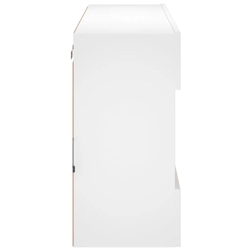 TV Wall Cabinet with LED Lights White 98.5x30x60.5 cm