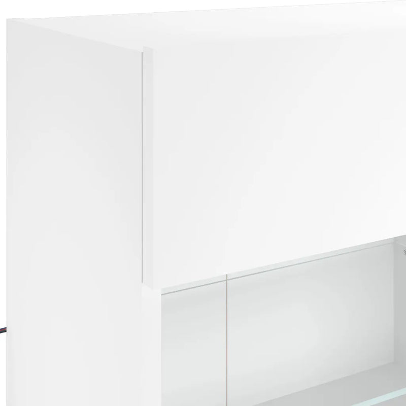 TV Wall Cabinet with LED Lights White 98.5x30x60.5 cm