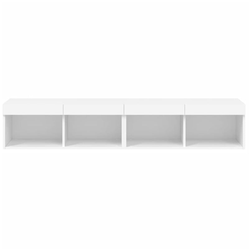 vidaXL TV Cabinets with LED Lights 2 pcs White 80x30x30 cm