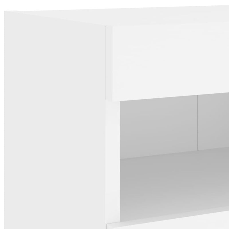 TV Wall Cabinets with LED Lights 2 pcs White 80x30x40 cm