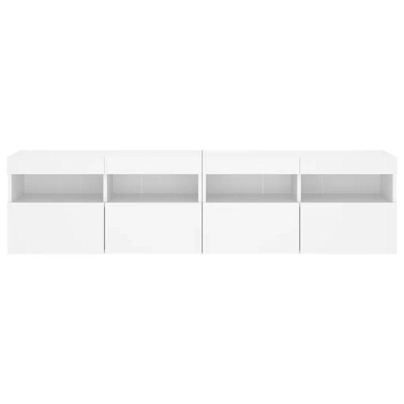 TV Wall Cabinets with LED Lights 2 pcs White 80x30x40 cm