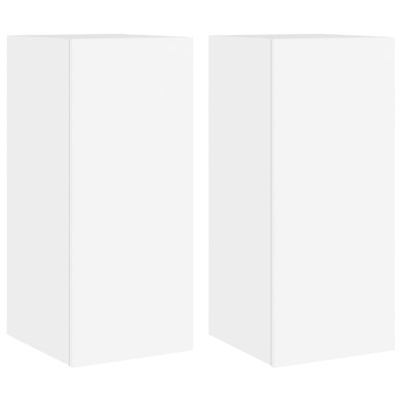 vidaXL TV Wall Cabinets with LED Lights 2 pcs White 30.5x35x70 cm