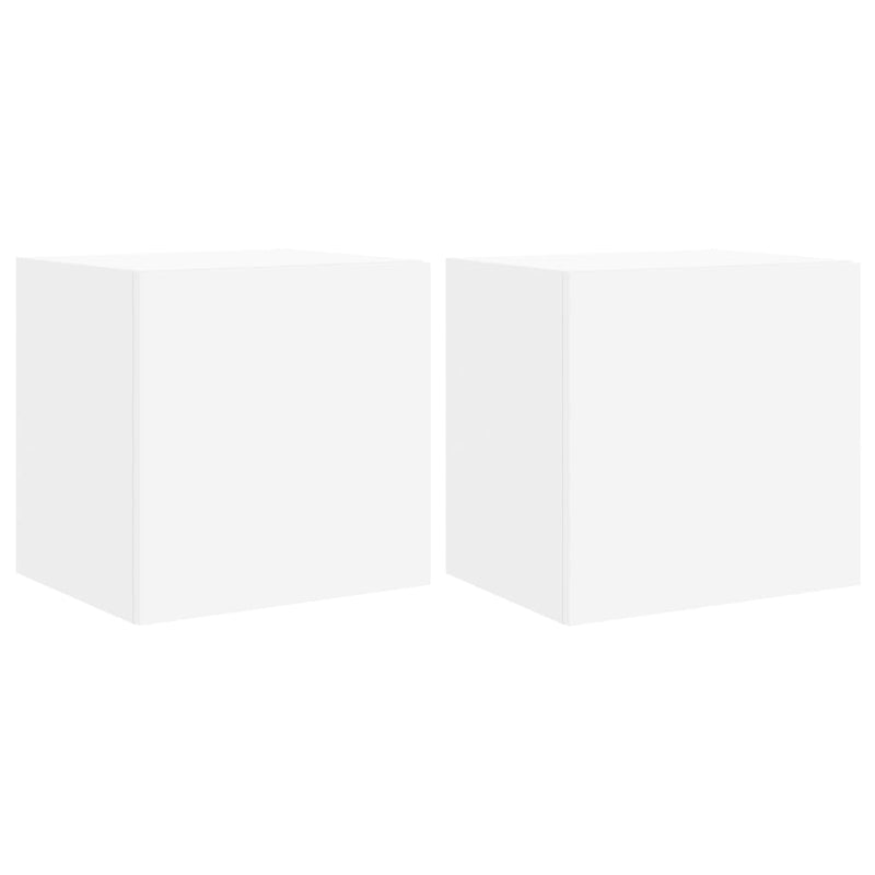 vidaXL TV Wall Cabinets with LED Lights 2 pcs White 40.5x35x40 cm