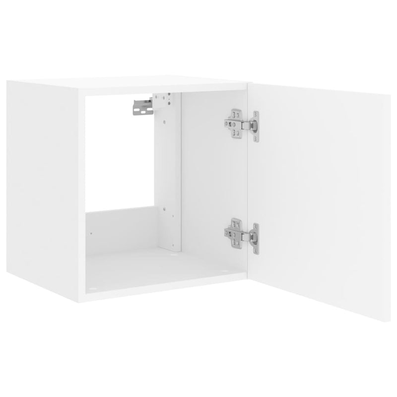 vidaXL TV Wall Cabinets with LED Lights 2 pcs White 40.5x35x40 cm